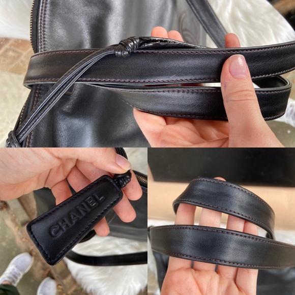 Chanel Black Leather Monogram Tote - Picture 5 of 8